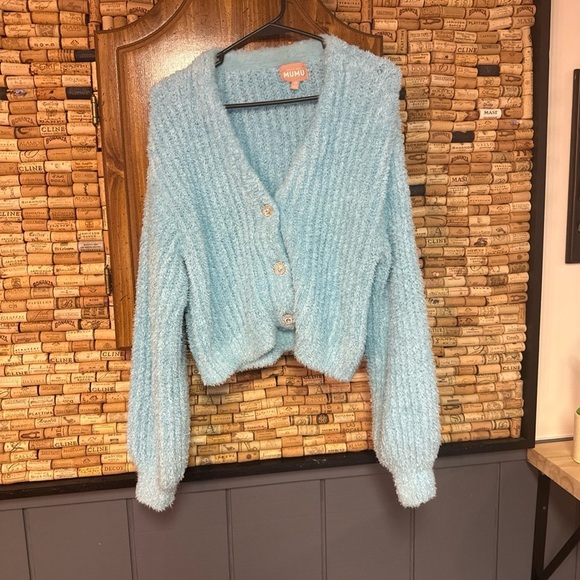 Show Me Your Mumu Women's Clemmie Cardi in Highlighter blue size XS - Picture 2 of 10
